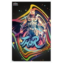 Marvel Thor: Love and Thunder - Squares Wall Poster, 22.375" x 34" Framed