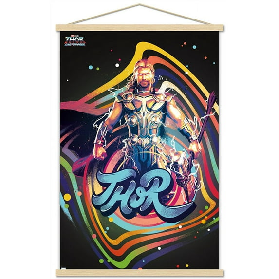 Marvel Thor: Love and Thunder - Squares Wall Poster with Magnetic Frame, 22.375" x 34"