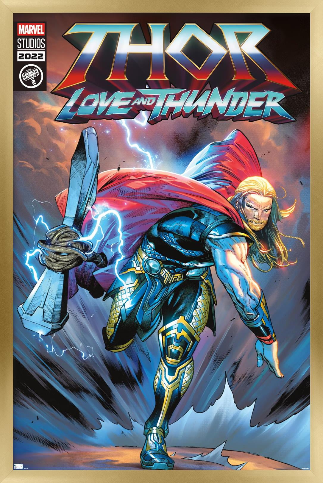 Marvel Thor: Love and Thunder - Thor Comic Wall Poster, 14.725" x 22.375" Framed