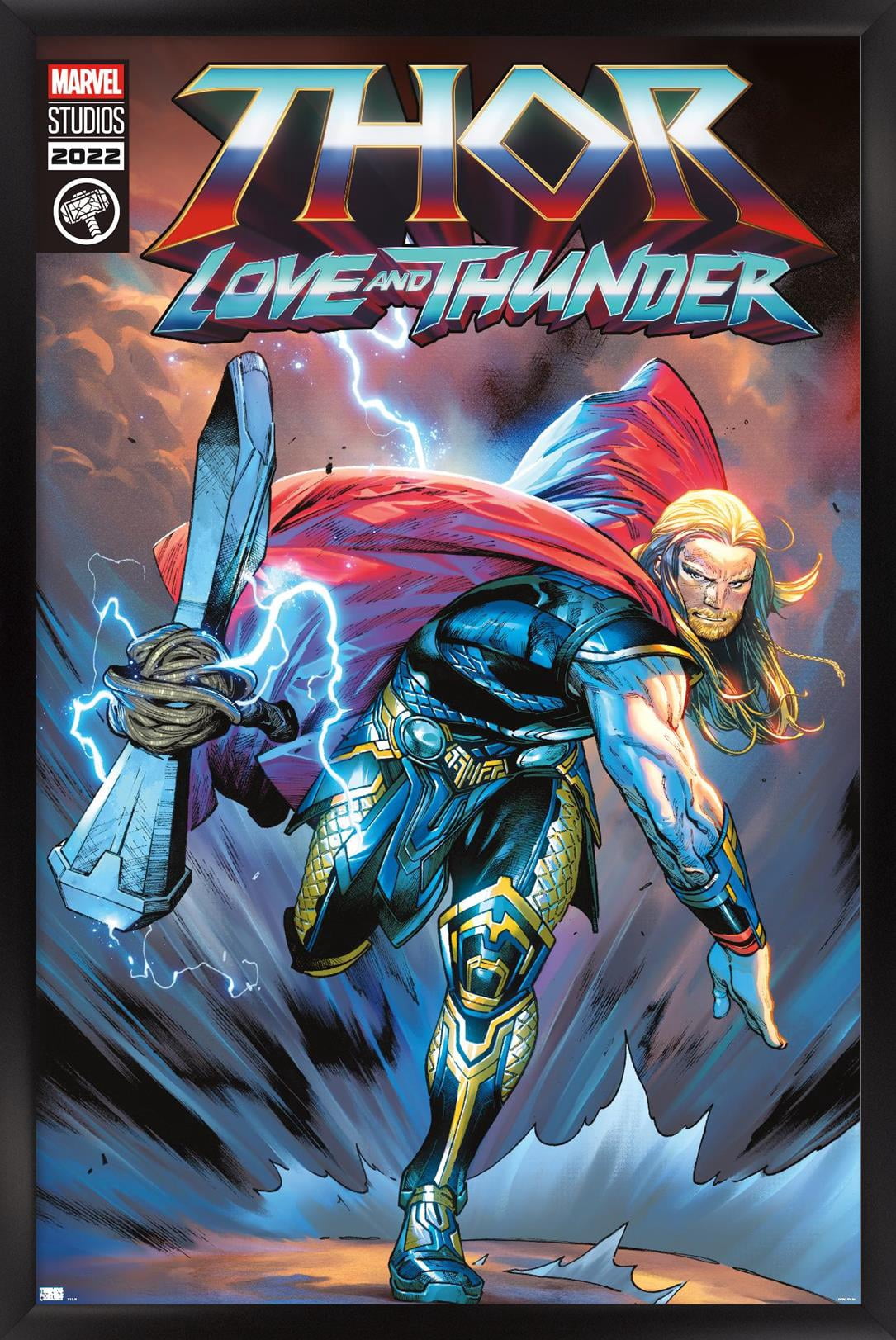 Marvel Thor: Love and Thunder - Thor Comic Wall Poster, 14.725" x 22.375" Framed