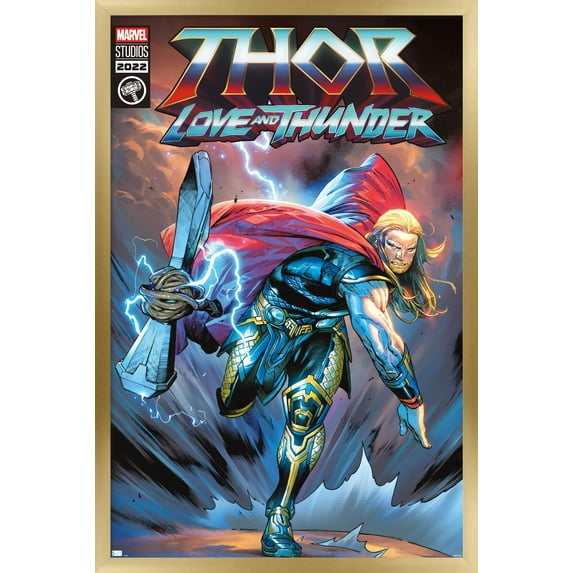 Marvel Thor: Love and Thunder - Thor Comic Wall Poster, 22.375" x 34" Framed