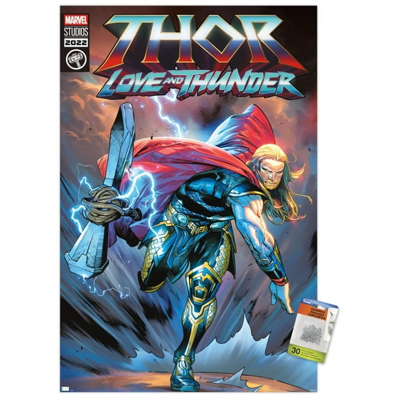 Marvel Thor: Love and Thunder - Thor Comic Wall Poster with Pushpins, 22.375" x 34"