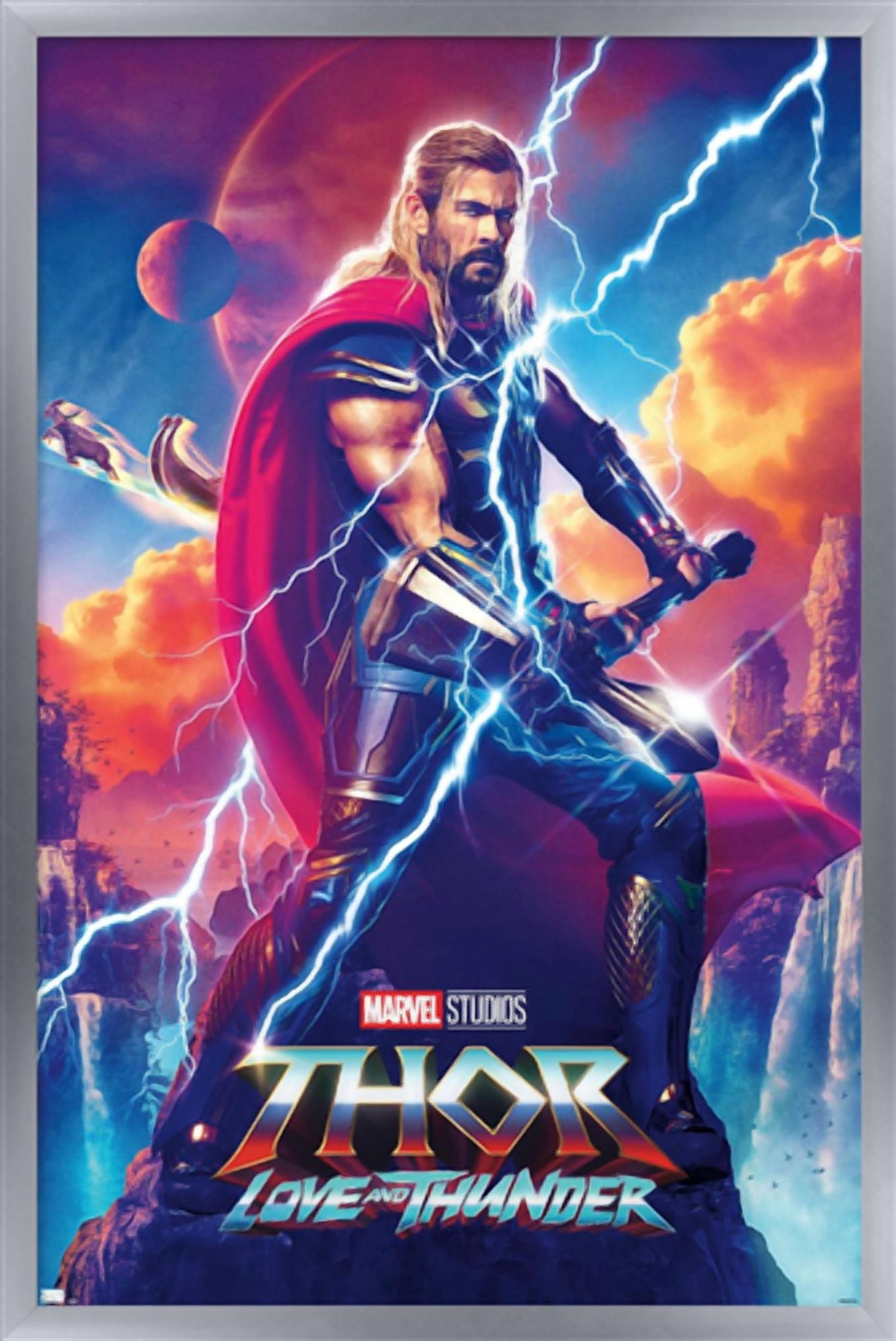 Marvel Thor: Love and Thunder - Thor Odinson One Sheet Wall Poster, 22.375" x 34" Framed
