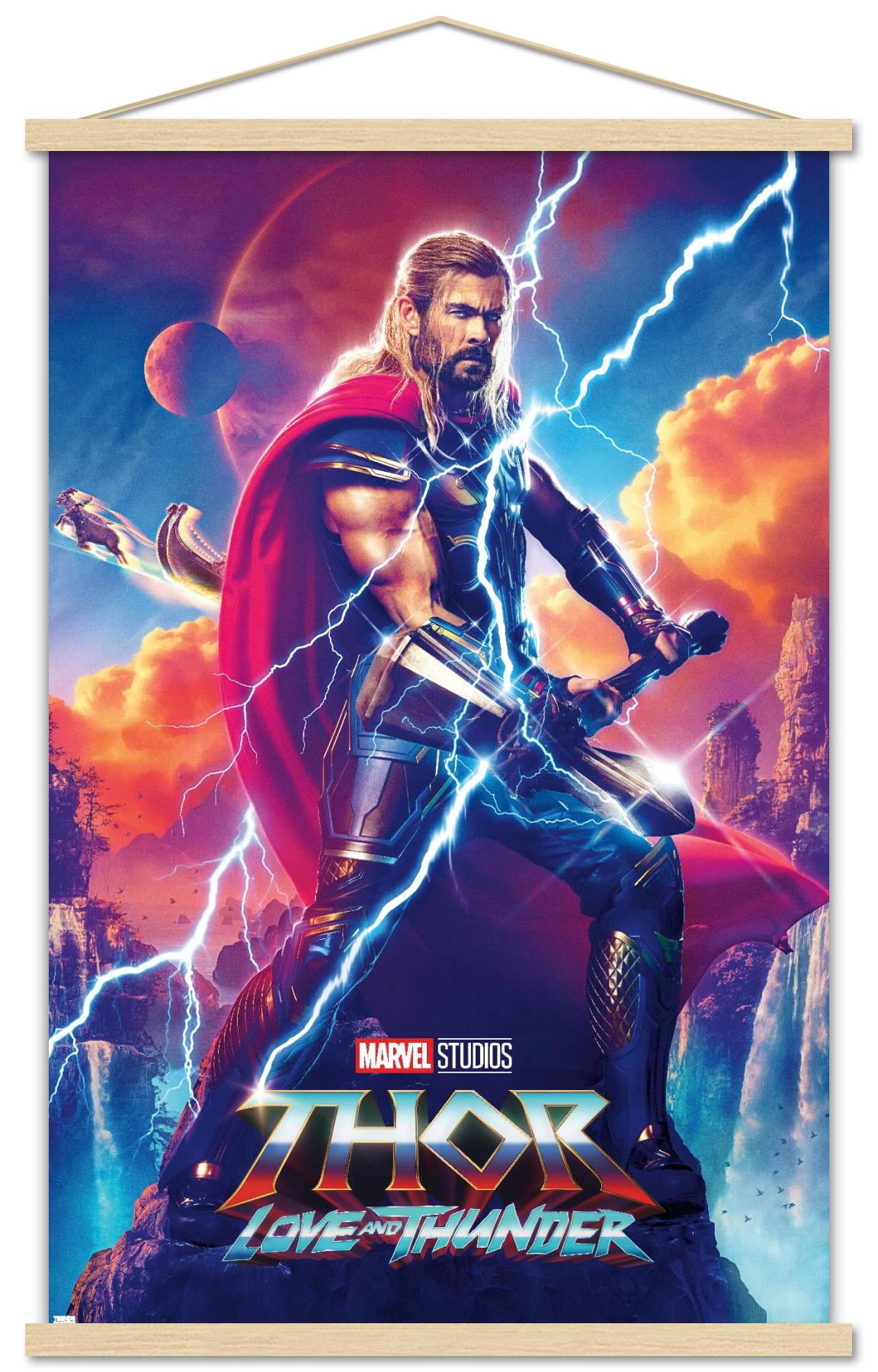 Marvel Thor: Love and Thunder - Thor Odinson One Sheet Wall Poster with Magnetic Frame, 22.375" x 34"