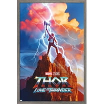 Marvel Thor: Love and Thunder - Thor One Sheet Wall Poster, 14.725" x 22.375" Framed