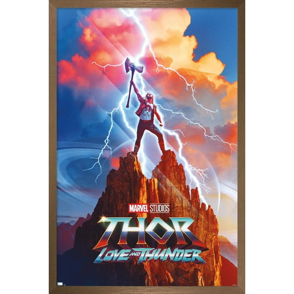 Marvel Thor: Love and Thunder - Thor One Sheet Wall Poster, 22.375" x 34" Framed