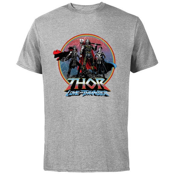 Marvel Thor: Love and Thunder Thor Valkyrie and Jane - Short Sleeve Cotton T-Shirt for Adults - Customized-Athletic Heather