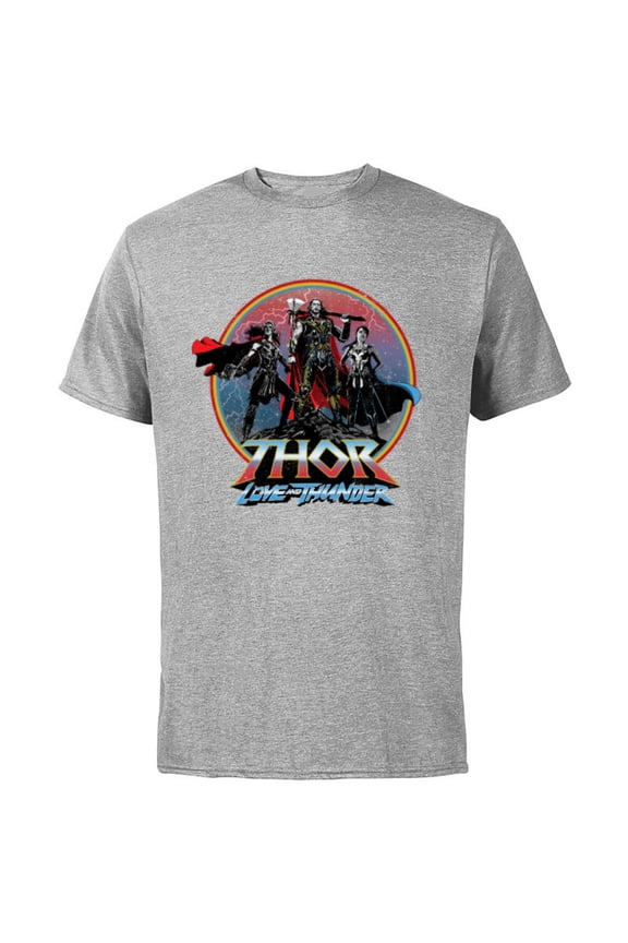 Thor: Love and Thunder Thor Valkyrie and Jane - Short Sleeve Cotton T-Shirt for Adults - Customized-Athletic Heather