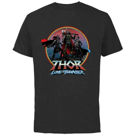 Marvel Thor: Love and Thunder Thor Valkyrie and Jane - Short Sleeve Cotton T-Shirt for Adults - Customized-Black