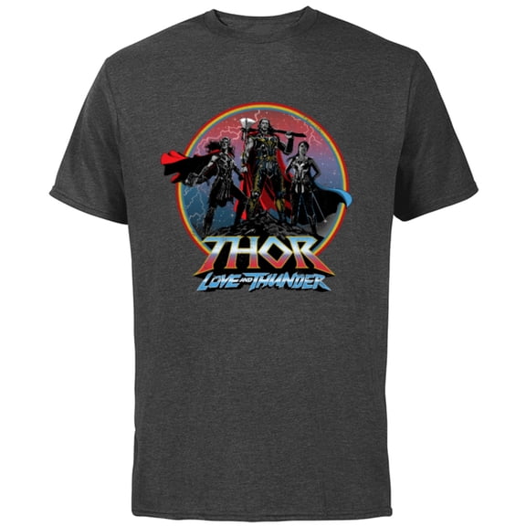 Marvel Thor: Love and Thunder Thor Valkyrie and Jane - Short Sleeve Cotton T-Shirt for Adults - Customized-Charcoal