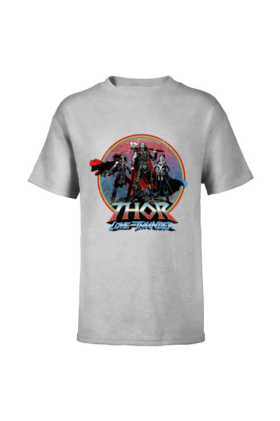 Thor: Love and Thunder Thor Valkyrie and Jane - Short Sleeve T-Shirt for Kids - Customized-Athletic Heather