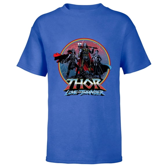 Marvel Thor: Love and Thunder Thor Valkyrie and Jane - Short Sleeve T-Shirt for Kids - Customized-Royal