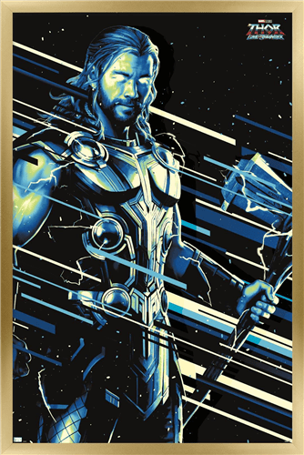 Marvel Thor: Love and Thunder - Thor Wall Poster, 14.725" x 22.375" Framed