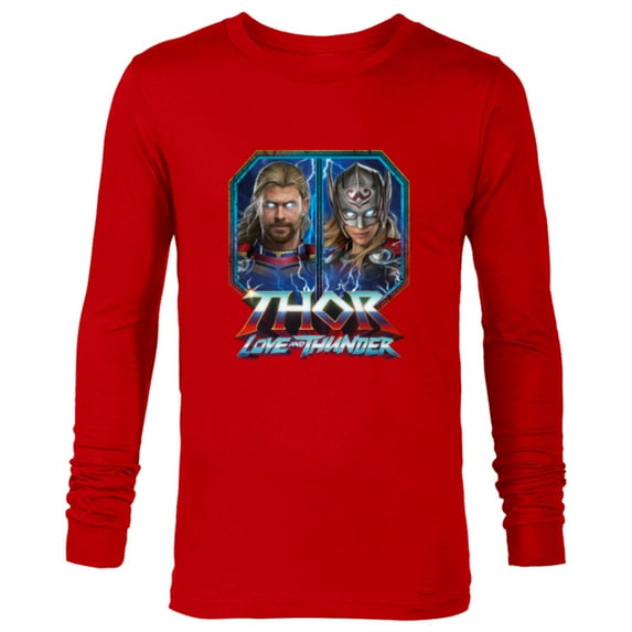 Marvel Thor: Love and Thunder Thor and Mighty Thor - Long Sleeve T-Shirt for Men - Customized-New Red