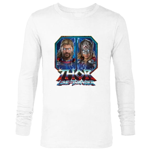 Marvel Thor: Love and Thunder Thor and Mighty Thor - Long Sleeve T-Shirt for Men - Customized-White