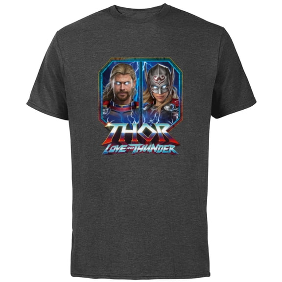 Marvel Thor: Love and Thunder Thor and Mighty Thor - Short Sleeve Cotton T-Shirt for Adults - Customized-Charcoal