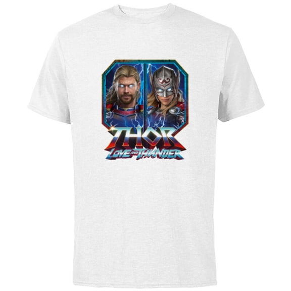 Marvel Thor: Love and Thunder Thor and Mighty Thor - Short Sleeve Cotton T-Shirt for Adults - Customized-White