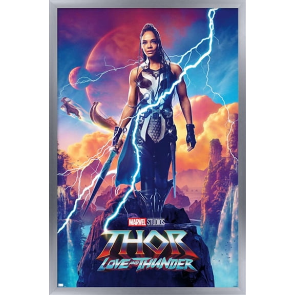 Marvel Thor: Love and Thunder - Valkyrie One Sheet Wall Poster, 14.725" x 22.375" Framed