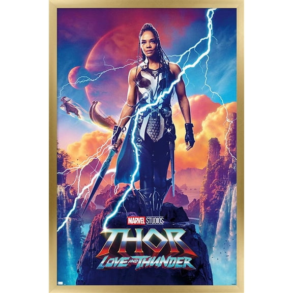 Marvel Thor: Love and Thunder - Valkyrie One Sheet Wall Poster, 14.725" x 22.375" Framed