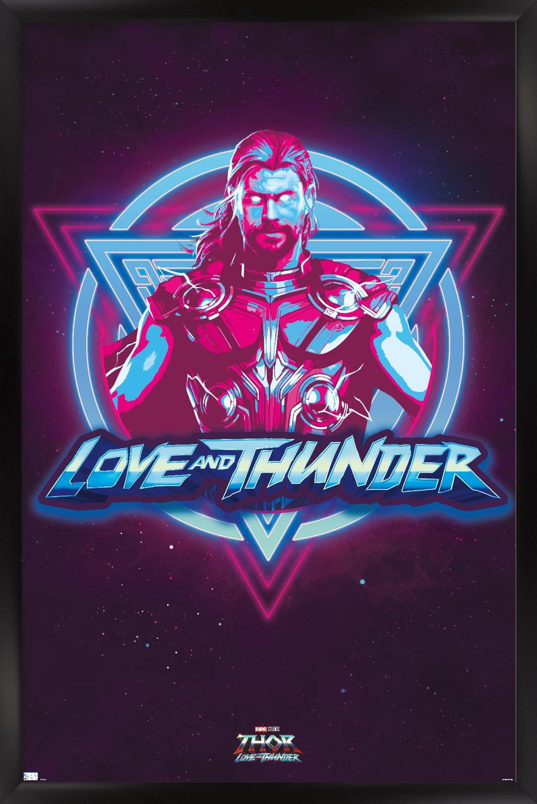 Marvel Thor: Love and Thunder - Vaporwave Wall Poster, 14.725" x 22.375" Framed