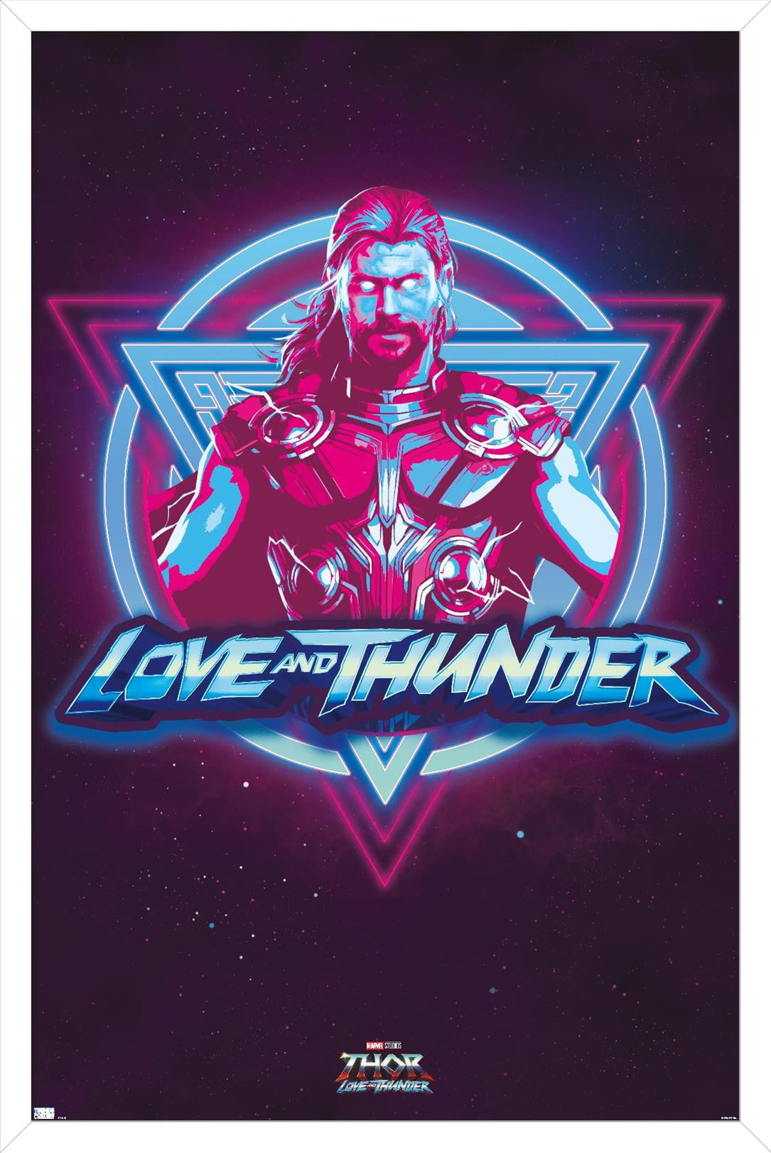 Marvel Thor: Love and Thunder - Vaporwave Wall Poster, 14.725" x 22.375" Framed