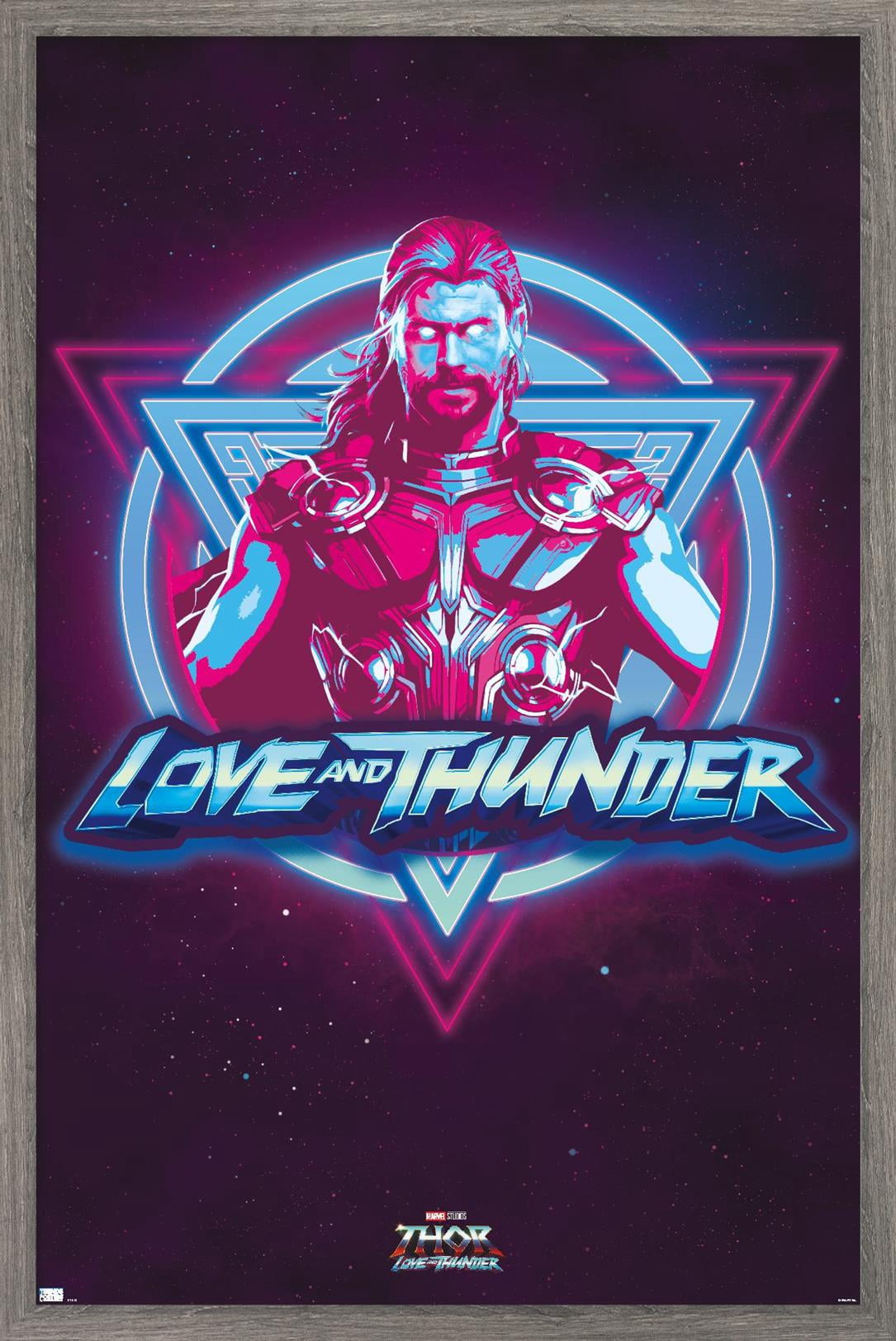 Marvel Thor: Love and Thunder - Vaporwave Wall Poster, 22.375" x 34" Framed