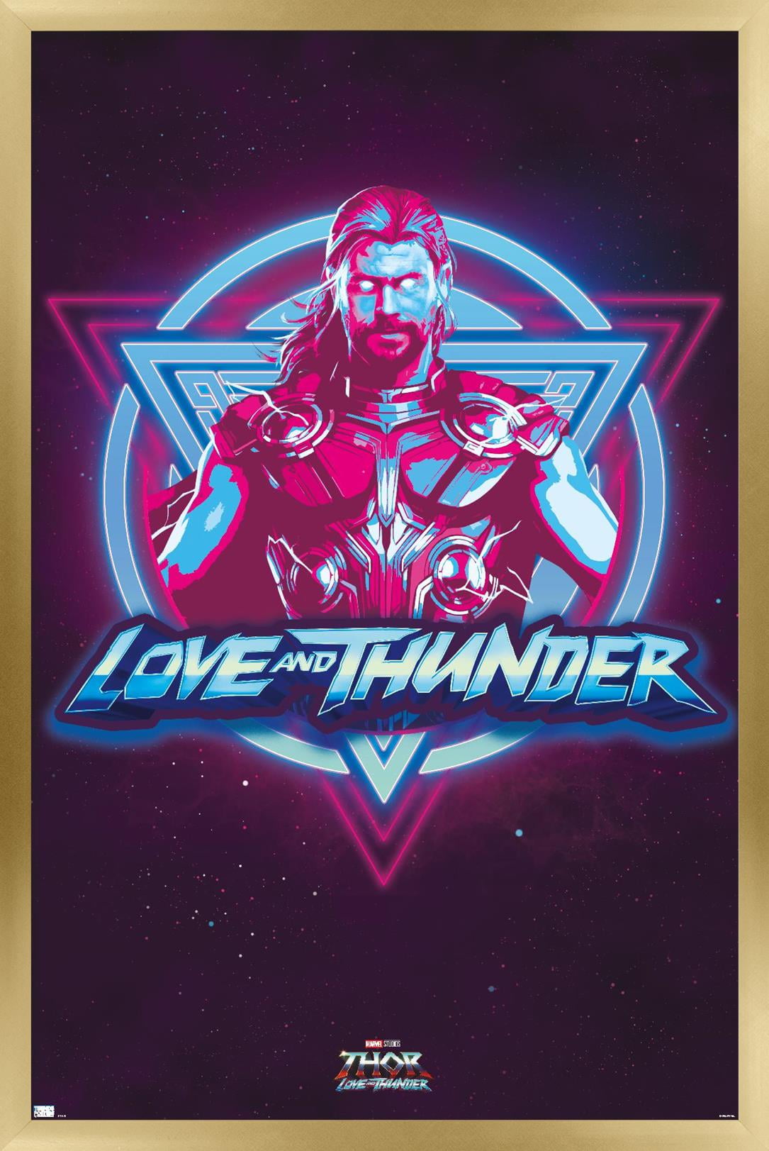 Marvel Thor: Love and Thunder - Vaporwave Wall Poster, 22.375" x 34" Framed