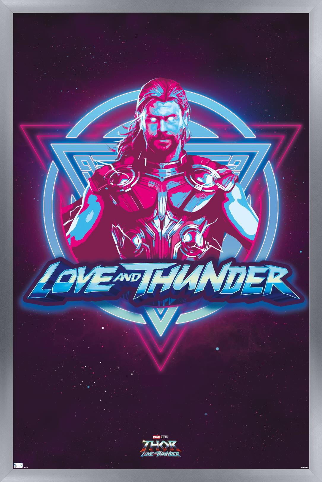 Marvel Thor: Love and Thunder - Vaporwave Wall Poster, 22.375" x 34" Framed