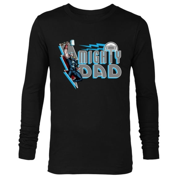 Marvel Thor Mighty Dad Father's Day - Long Sleeve T-Shirt for Men - Customized-Black
