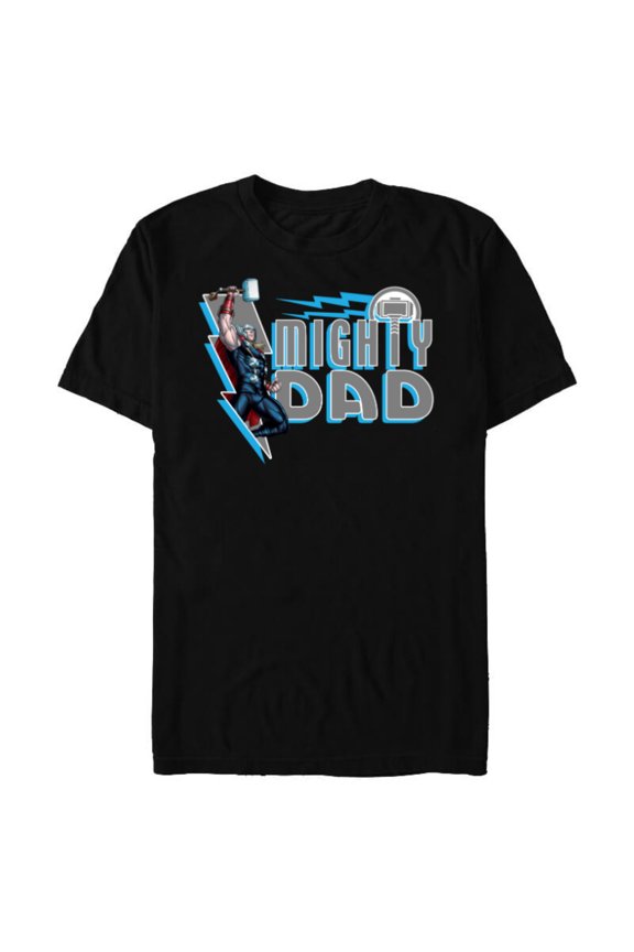 Thor Mighty Dad Father's Day - Short Sleeve Blended T-Shirt for Adults - Customized-Black