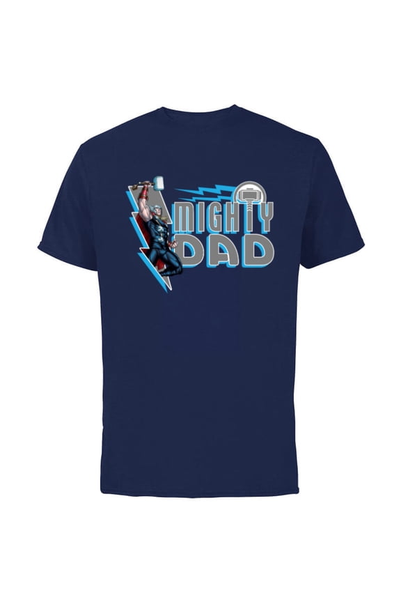 Thor Mighty Dad Father's Day - Short Sleeve Cotton T-Shirt for Adults - Customized-Navy