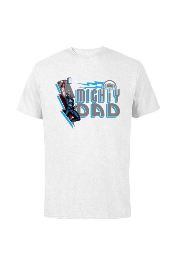 Thor Mighty Dad Father's Day - Short Sleeve Cotton T-Shirt for Adults - Customized-White