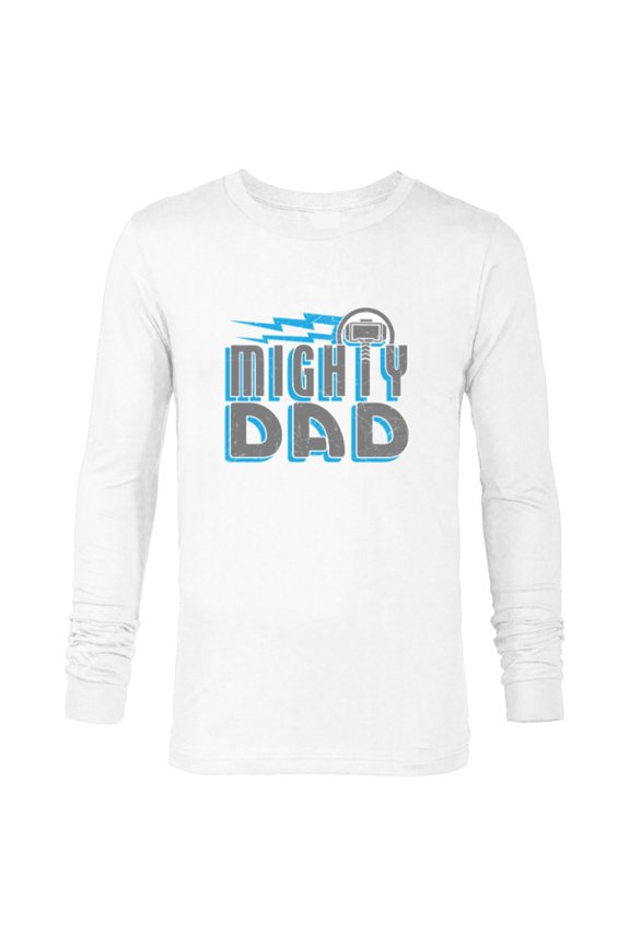 Thor Mighty Dad Retro Father's Day - Long Sleeve T-Shirt for Men - Customized-White