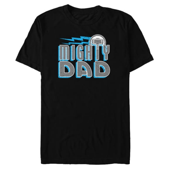 Marvel Thor Mighty Dad Retro Father's Day - Short Sleeve Blended T-Shirt for Adults - Customized-Black