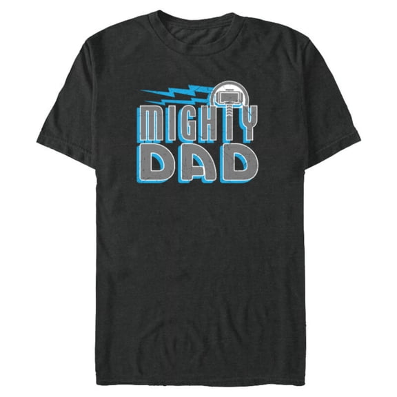 Marvel Thor Mighty Dad Retro Father's Day - Short Sleeve Blended T-Shirt for Adults - Customized-Dark Heather