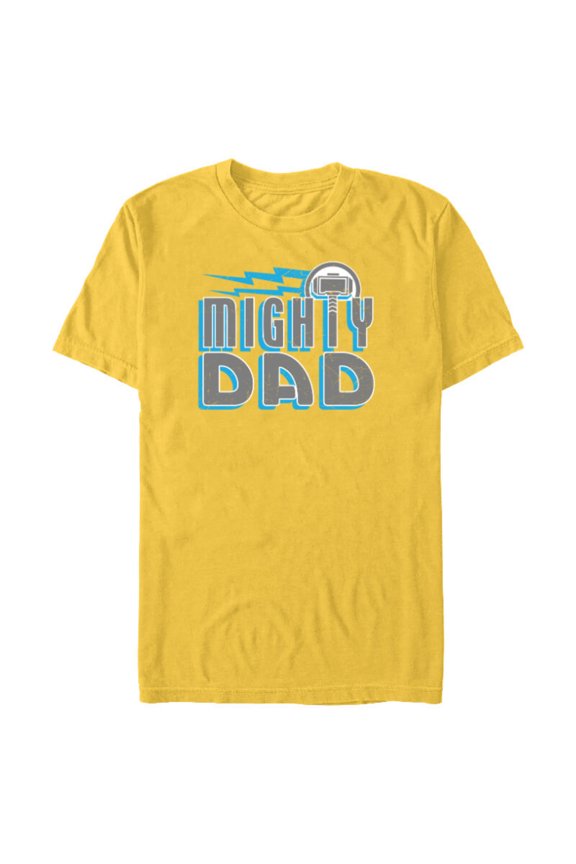 Thor Mighty Dad Retro Father's Day - Short Sleeve Blended T-Shirt for Adults - Customized-Yellow