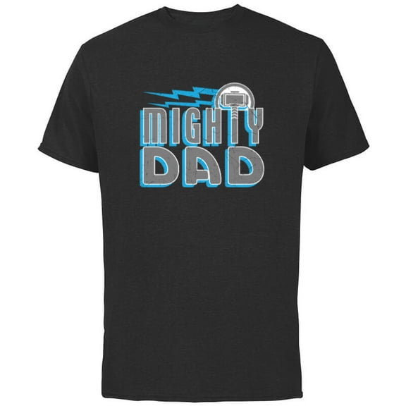 Marvel Thor Mighty Dad Retro Father's Day - Short Sleeve Cotton T-Shirt for Adults - Customized-Black