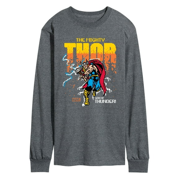 Marvel Thor - Pixelated - Men's Long Sleeve Graphic T-Shirt