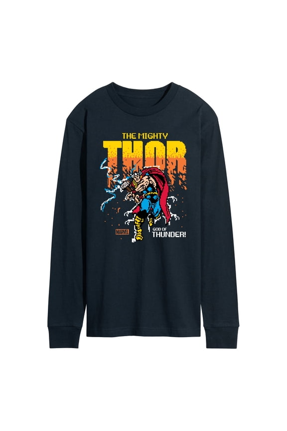Thor - Pixelated - Men's Long Sleeve Graphic T-Shirt