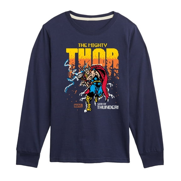 Marvel Thor - Pixelated - Toddler and Youth Long Sleeve Graphic T-Shirt