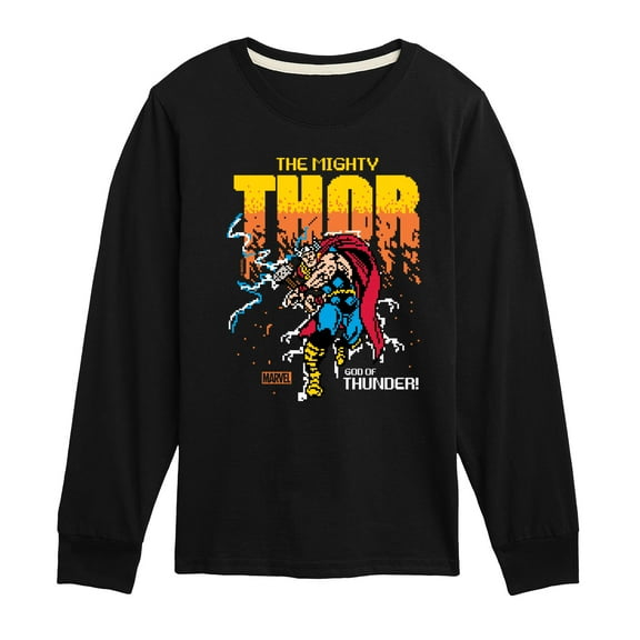 Marvel Thor - Pixelated - Toddler and Youth Long Sleeve Graphic T-Shirt