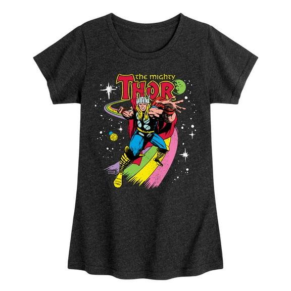 Marvel Thor - Rainbow Road - Toddler and Youth Girls Fitted Short Sleeve Graphic T-Shirt