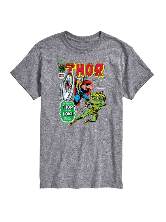 - Thor Retro Comic Book Cover Men's Short Sleeve Graphic T-Shirt