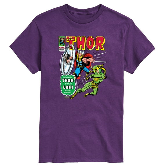 Marvel Thor - Retro Comic Book Cover - Men's Short Sleeve Graphic T-Shirt