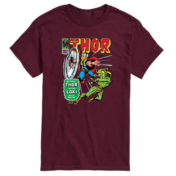 Marvel Thor - Retro Comic Book Cover - Men's Short Sleeve Graphic T-Shirt