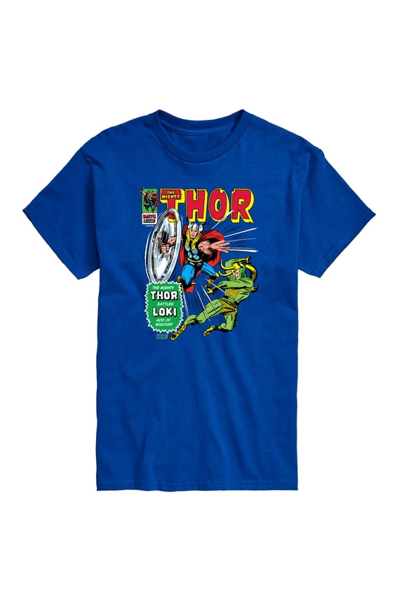 Thor - Retro Comic Book Cover - Men's Short Sleeve Graphic T-Shirt