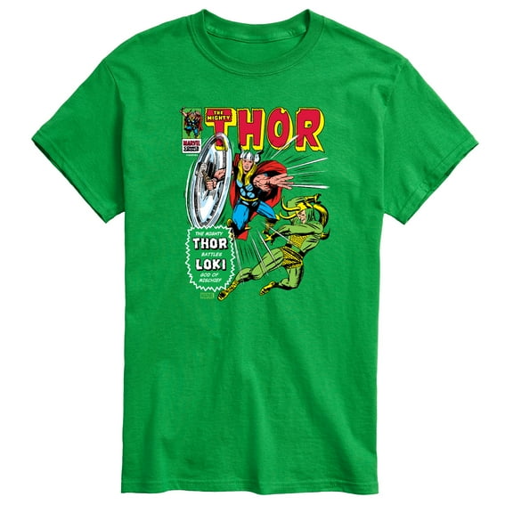 Marvel Thor - Retro Comic Book Cover - Men's Short Sleeve Graphic T-Shirt