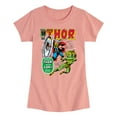 thumbnail image 1 of Marvel Thor - Retro Comic Book Cover - Toddler and Youth Girls Fitted Short Sleeve Graphic T-Shirt, 1 of 5