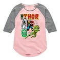 thumbnail image 1 of Marvel Thor - Retro Comic Book Cover - Toddler and Youth Girls Shirt Tail Raglan, 1 of 4