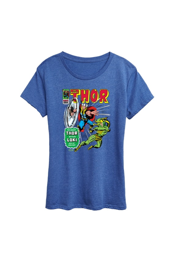 Thor - Retro Comic Book Cover - Women's Short Sleeve Graphic T-Shirt
